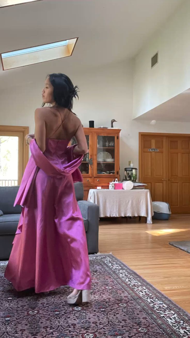 Gorgeous Pink A Line Beaded Classy Prom Dress Long Classy Evening Gown