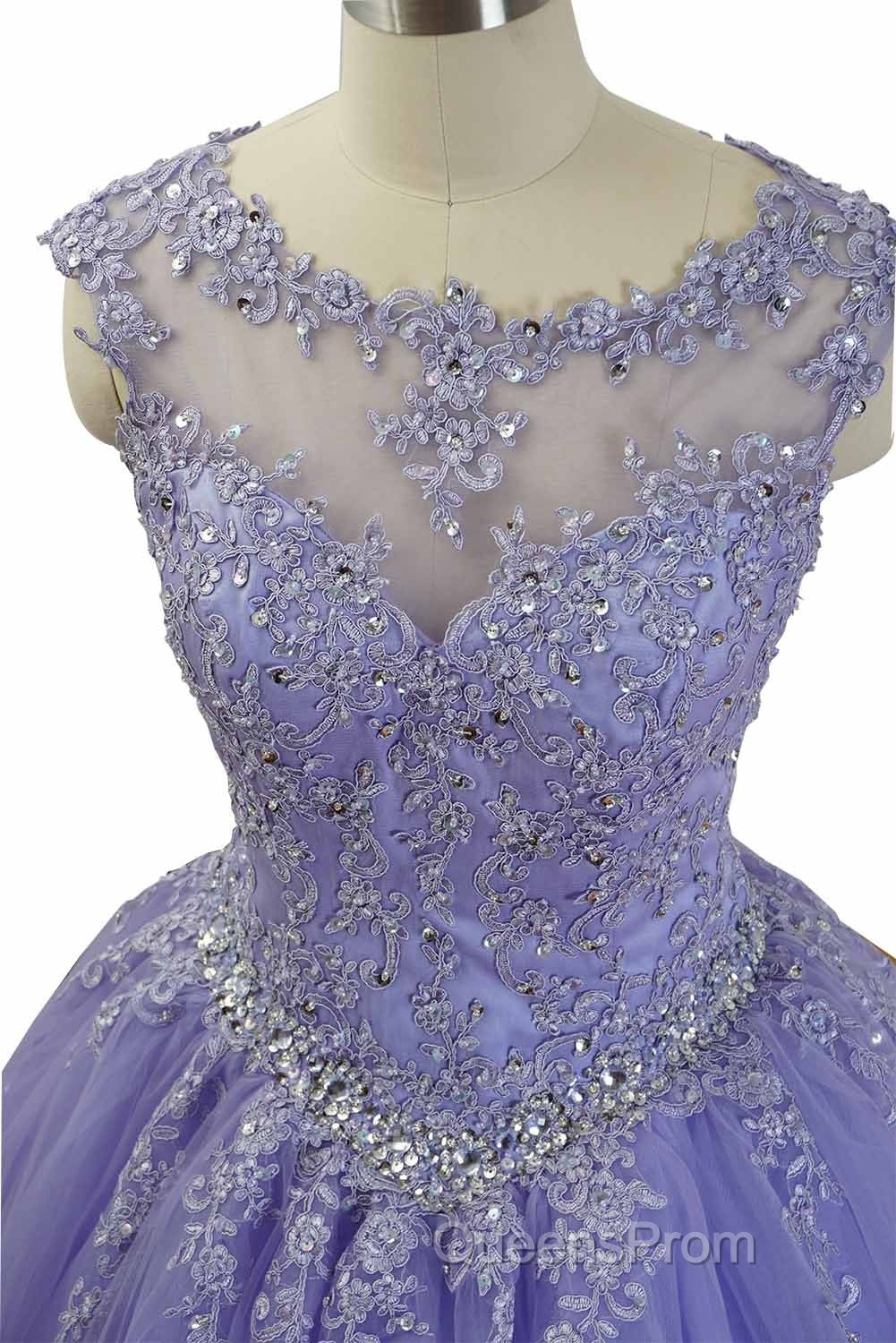 Gorgeous Quinceanera Dress With Applique And Beadings, Purple Formal Gowns