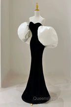 Gorgeous Sheath Off The Shoulder Black Velvet Evening Dress Evening Prom Dress Birthday Outfits