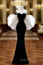 Gorgeous Sheath Off The Shoulder Black Velvet Evening Dress Evening Prom Dress Birthday Outfits