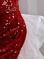 Gorgeous Sheath Off The Shoulder Sequin Red Evening Dress Evening Prom Dress Birthday Outfits