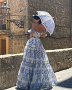 Elegant Floral Print Chiffon Long Classy Prom Dress Classy Evening Dress
