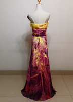 Gorgeous Strapless A-Line Printed Chiffon Long Classy Prom Dress