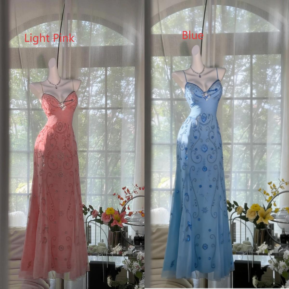 Gorgeous Butter Yellow Spaghetti Straps A-Line Tulle Beaded Long Classy Prom Dress Backless Classy Evening Gowns