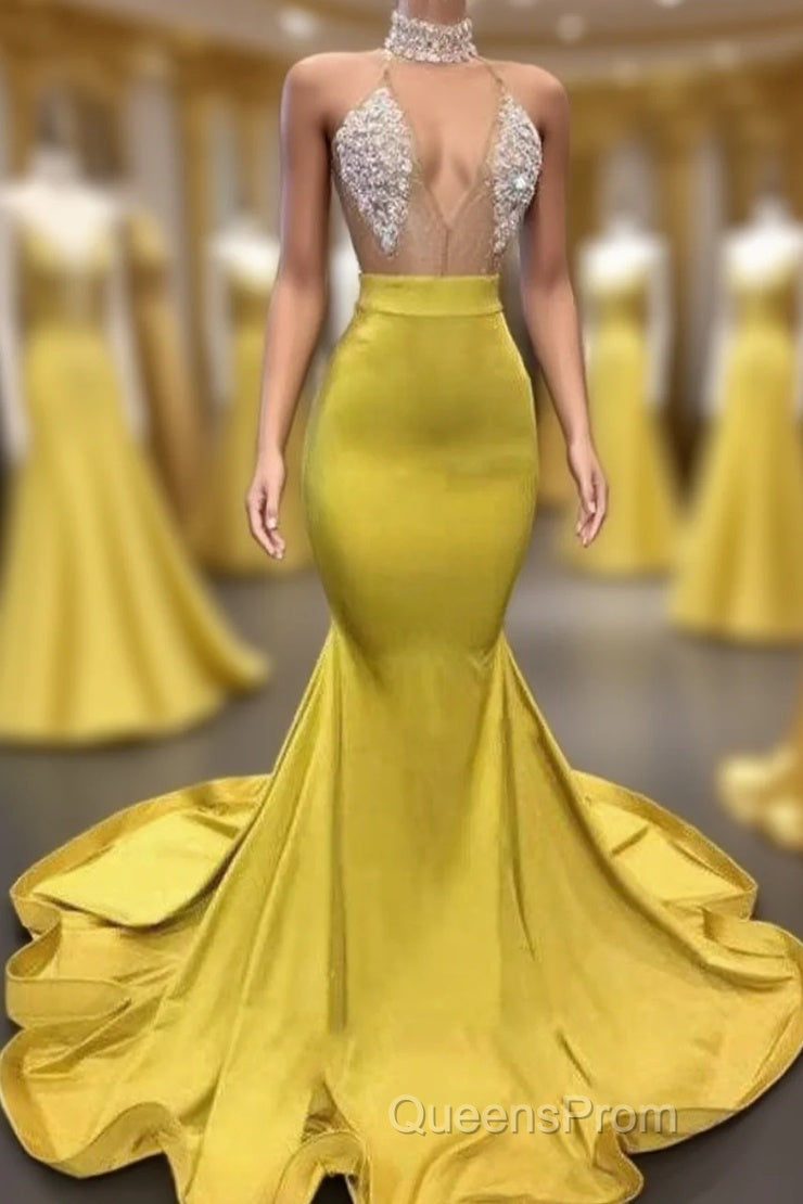 Gorgeous Deep V Neck Mermaid Evening Prom Dress, Long Evening Dress Main image