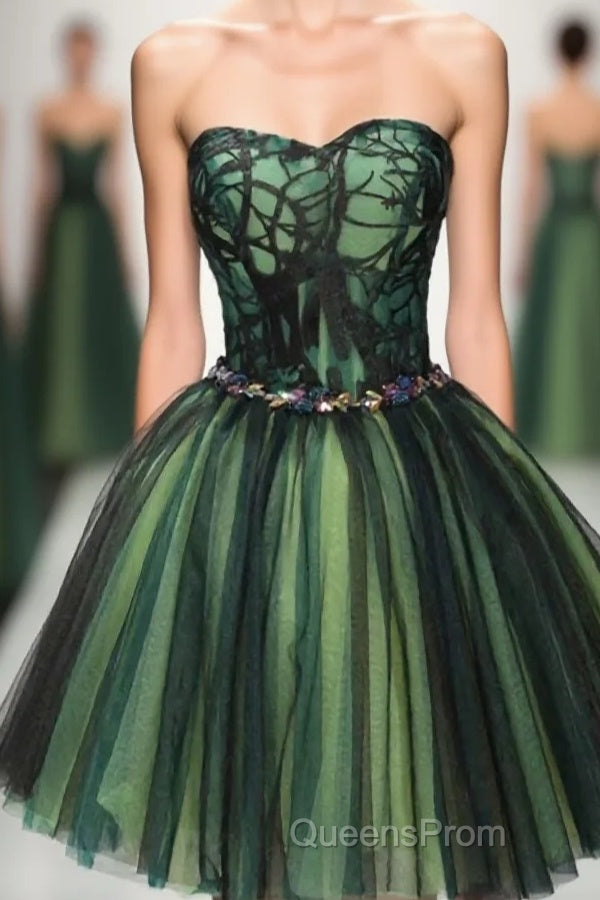 Stylish Tulle Lace Short Evening Prom Dress, Cute Evening Dress Main image