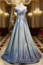 Gradient Color Off the Shoulder Evening Prom Dress