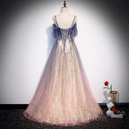 Gradient Pink Sweetheart Floor Length Party Dress, A-line Gradient Long Evening Prom Dress