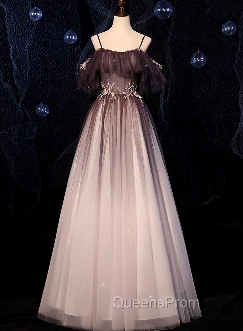 Gradient Sweethaert Beaded Tulle Long Party Dress, Off Shoulder Gown Main image