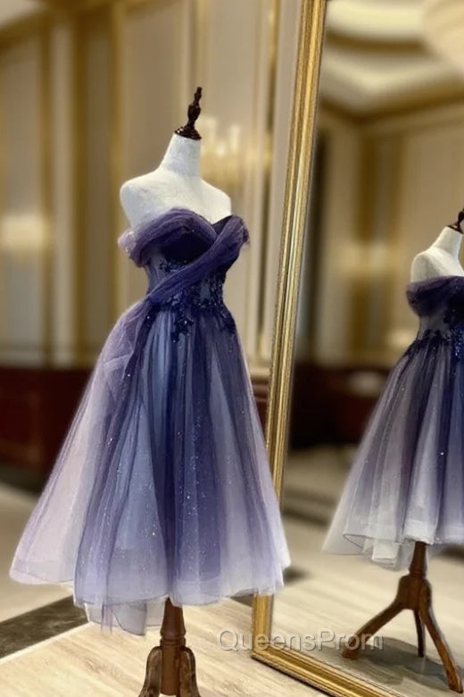 Gradient Tulle Sweetheart Knee Length Evening Prom Dress, Cute Homecoming Dress Main image