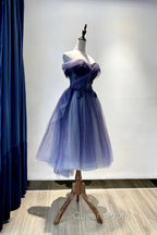 Gradient Tulle Sweetheart Knee Length Evening Prom Dress, Cute Homecoming Dress
