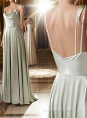 Gray green long Evening Prom Dress, Gray green bridesmaid Dress