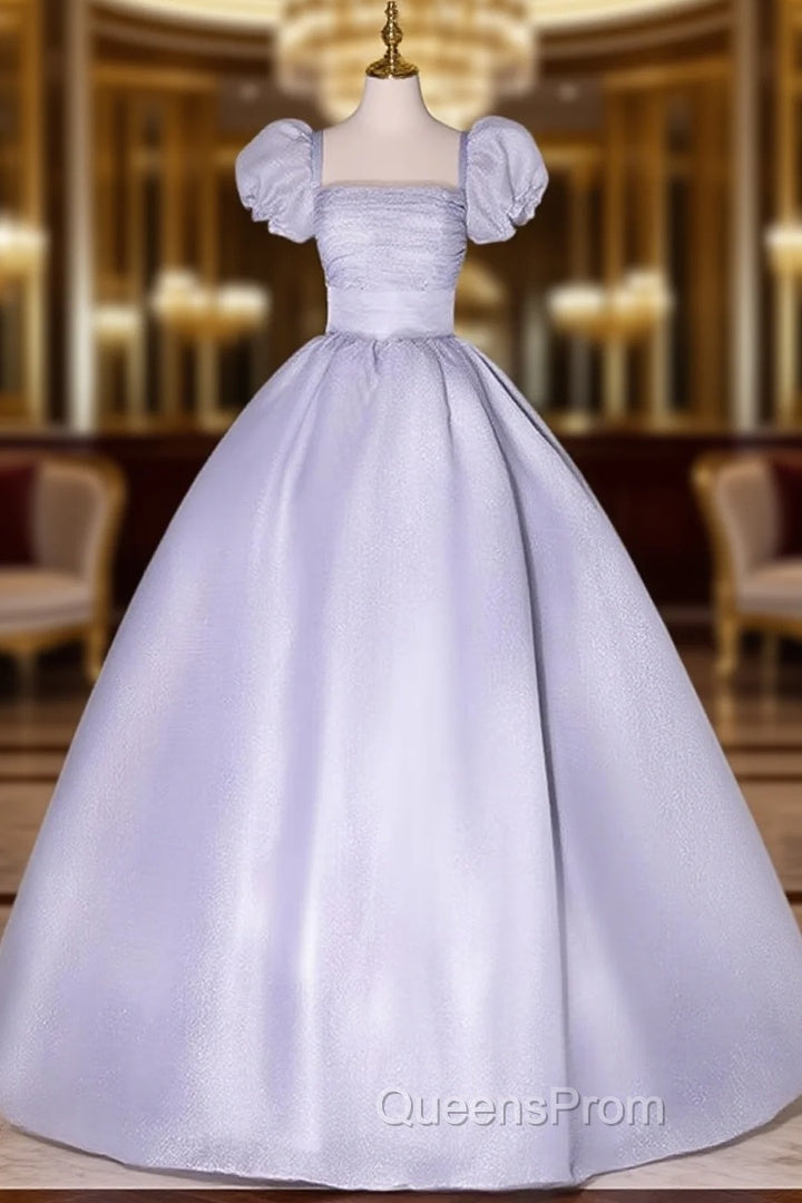 Gray Square Puff Sleeve Quinceanera Dress Main image