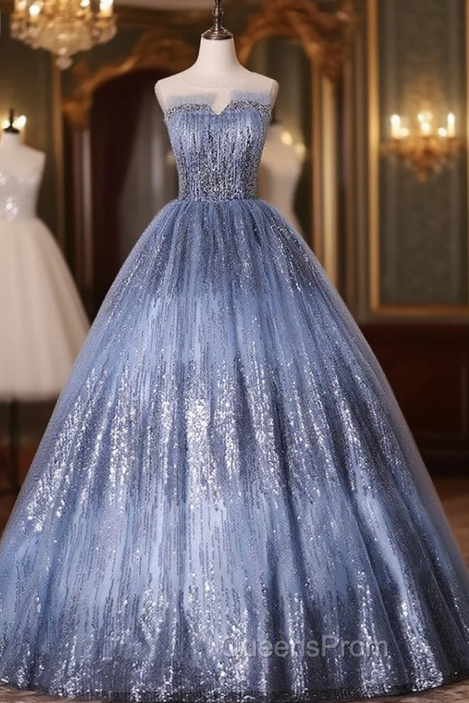 Gray Tulle Satin Embroidery Quinceanera Dress Main image