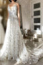 Gray V Neck Tulle Long Evening Prom Dress Gray Evening Dress