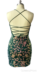 Cute Bodycon V Neck Blue Lace Homecoming Dress