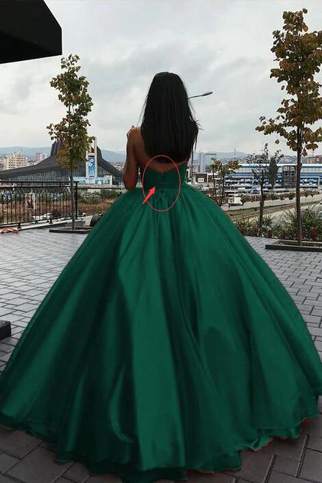 Green Ball Gown Organza Green Puffy Classy Prom Dress Secondary image