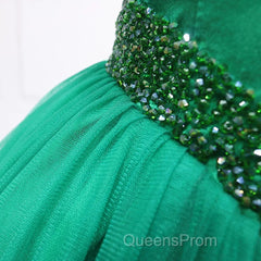 Green Beading Off the Shoulder Floor Length Quinceanera Dress