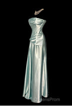 Green Bodycon Dress Strapless Satin Long Evening Prom Dress Simple Evening Dress