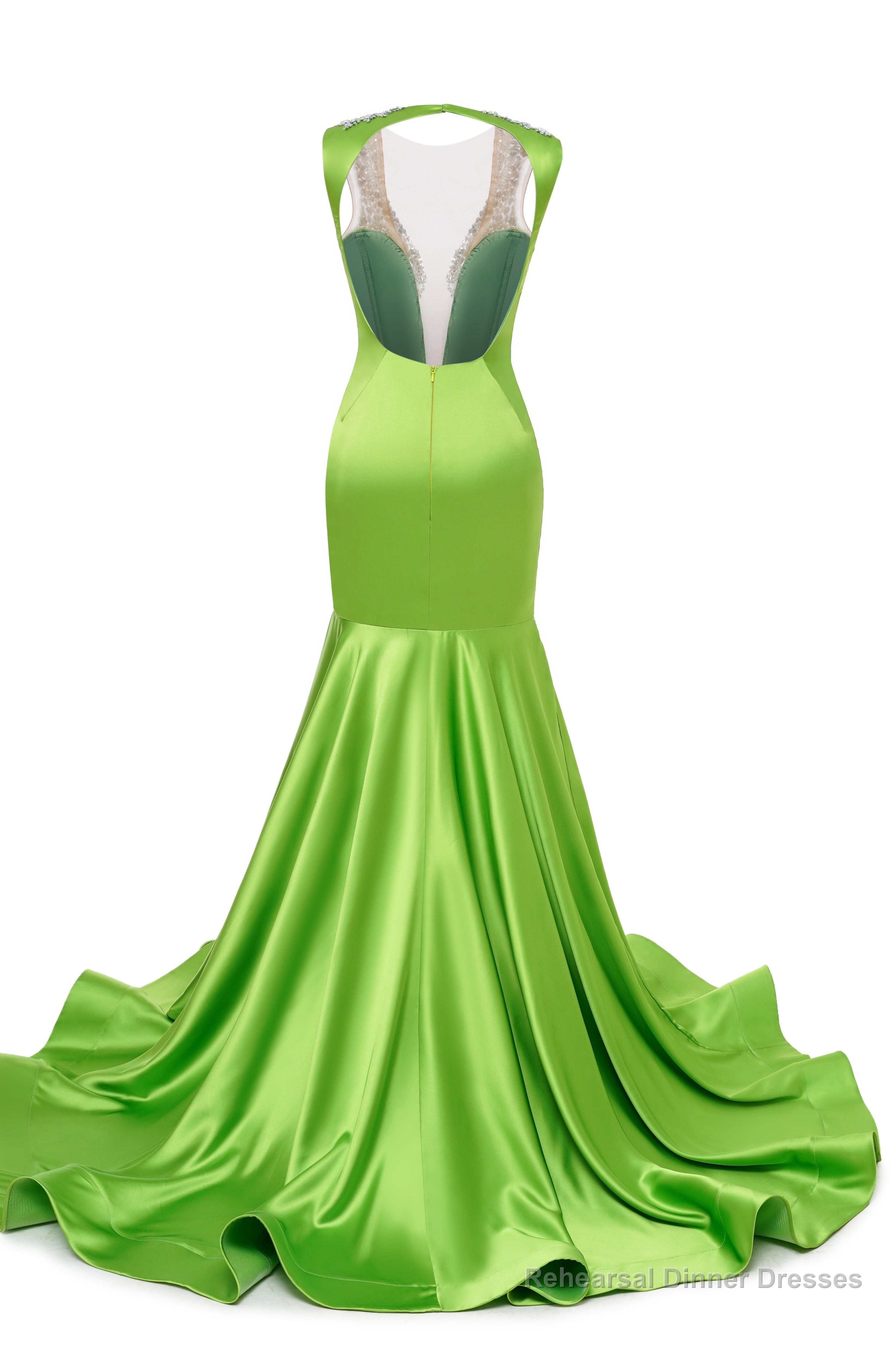 Purple Deep V Neck Mermaid Satin Prom Dresses Sparkly Beaded Pageant Crystals Evening Formal Dresses