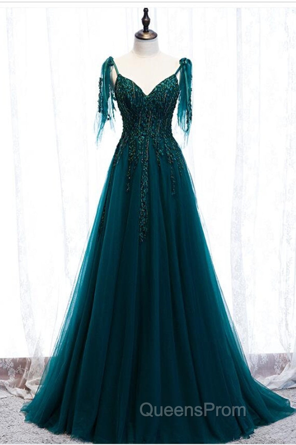 Green Formal Dress Evening Prom Dress Handmade Womens Evening Prom Wedding Party Dress Secondary image