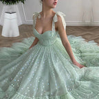 Green Shiny Sequins Midi Homecoming Dress Party Dress Classy Prom Dress