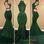 Green lace mermaid Evening Prom Dress, green evening Dress