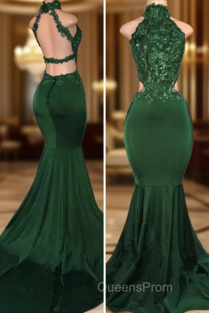 Green lace mermaid Evening Prom Dress, green evening Dress Main image
