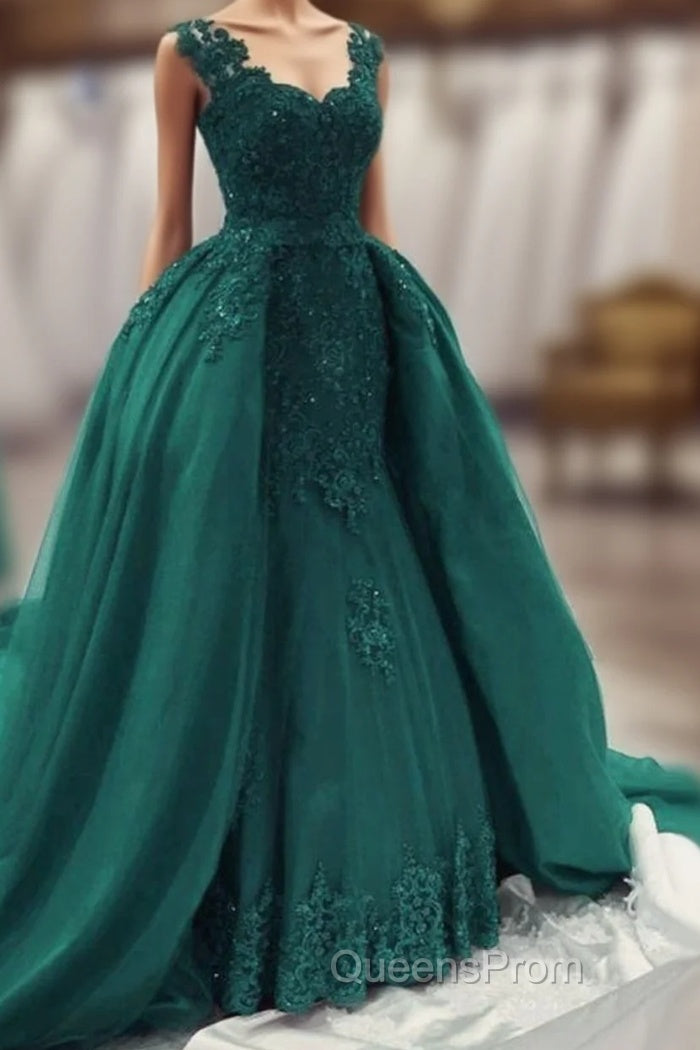 Green Lace Mermaid Evening Prom Dress Main image