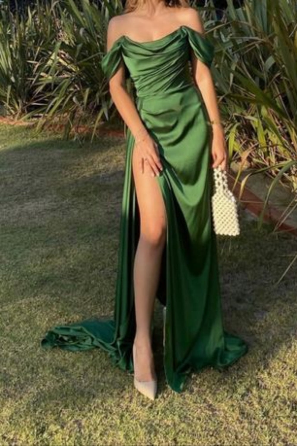 Green Fashion Satin Long Classy Prom Dress Classy Evening Dress Graduation Dress