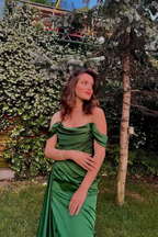 Green Fashion Satin Long Classy Prom Dress Classy Evening Dress Graduation Dress