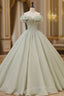 Green Long Evening Prom Dress, Green Tulle Evening Sweet 16 Dress with Beading