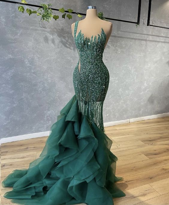 Green Long Classy Prom Dress Sexy Classy Evening Gown Main image