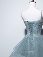 Green Long Evening Prom Dress, Green Evening Graduation Dress With Lace