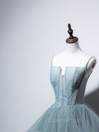 Green Long Evening Prom Dress, Green Evening Graduation Dress With Lace