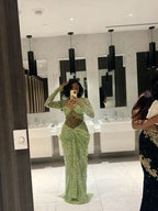 Green Long Classy Prom Dress Mermaid Classy Evening Dress