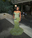 Green Mermaid Long Classy Evening Gown Shinny Classy Prom Dress