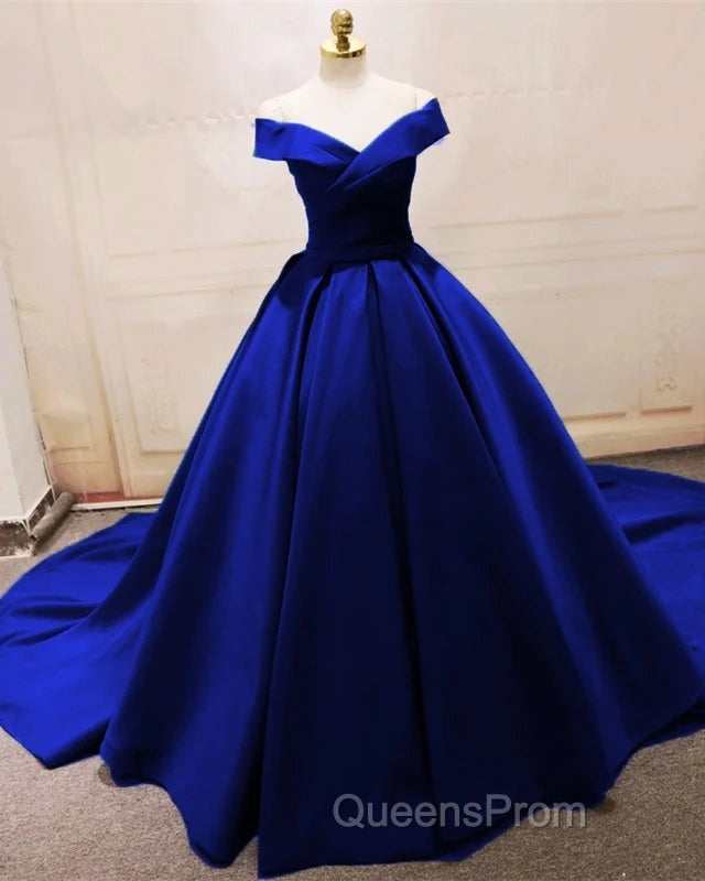 Green Satin Evening Prom Dress Long Off The Shoulder Ball Gowns Quinceanera Dress