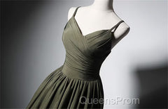 Green Satin Straps Long Wedding Party Dress, Green Long Evening Prom Dress Evening Dress