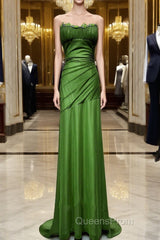 Green Straps Lace-Up Formal Dress Evening Dress, Green Spandex Evening Prom Dress