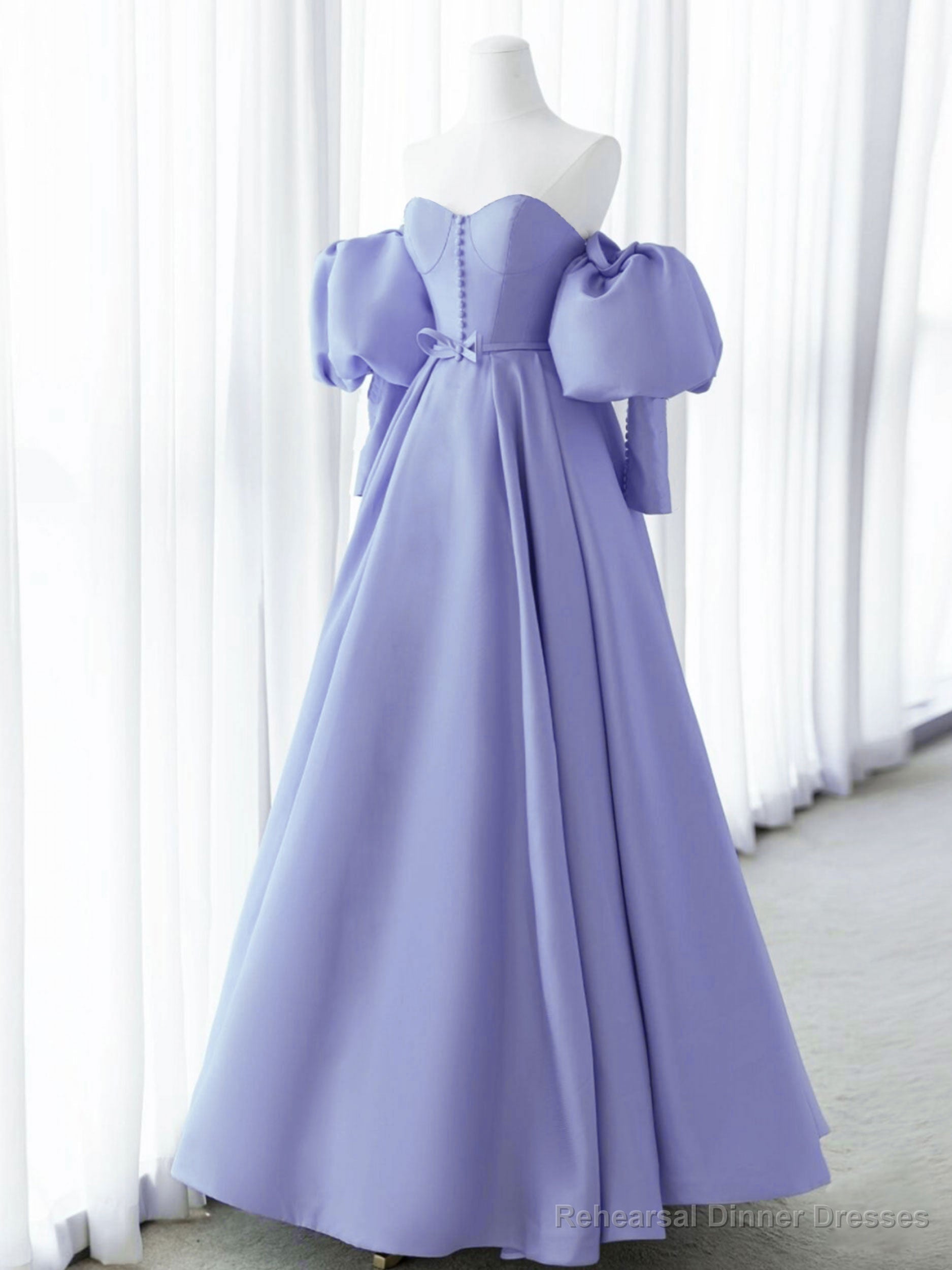 Green Sweetheart Neck Satin Long Prom Dress, Green Formal Evening Dresses Main image