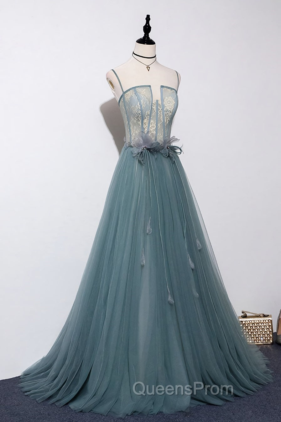 Green sweetheart tulle lace long Evening Prom Dress green formal Dress Secondary image