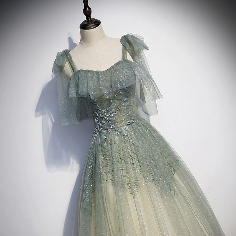 Green Tulle Long Classy Prom Dress Classy Evening Dress Classy Evening Dress