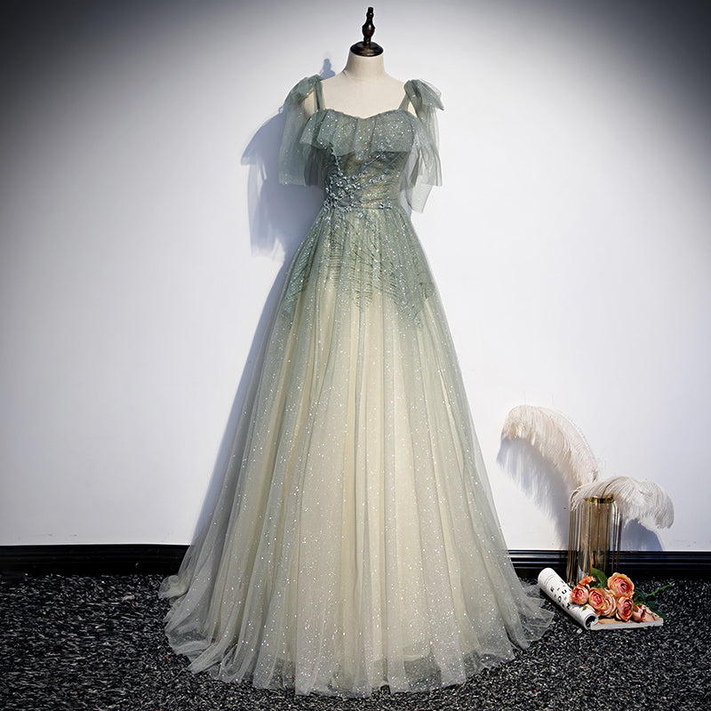 Green Tulle Long Classy Prom Dress Classy Evening Dress Classy Evening Dress Main image