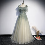 Green Tulle Long Classy Prom Dress Classy Evening Dress Classy Evening Dress
