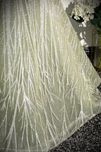 Green Tulle Sequins Long Evening Prom Dress, Beautiful Off The Shoulder Party Dress
