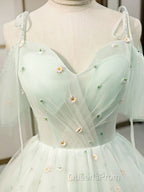 Green tulle short Evening Prom Dress, green tulle homecoming Dress