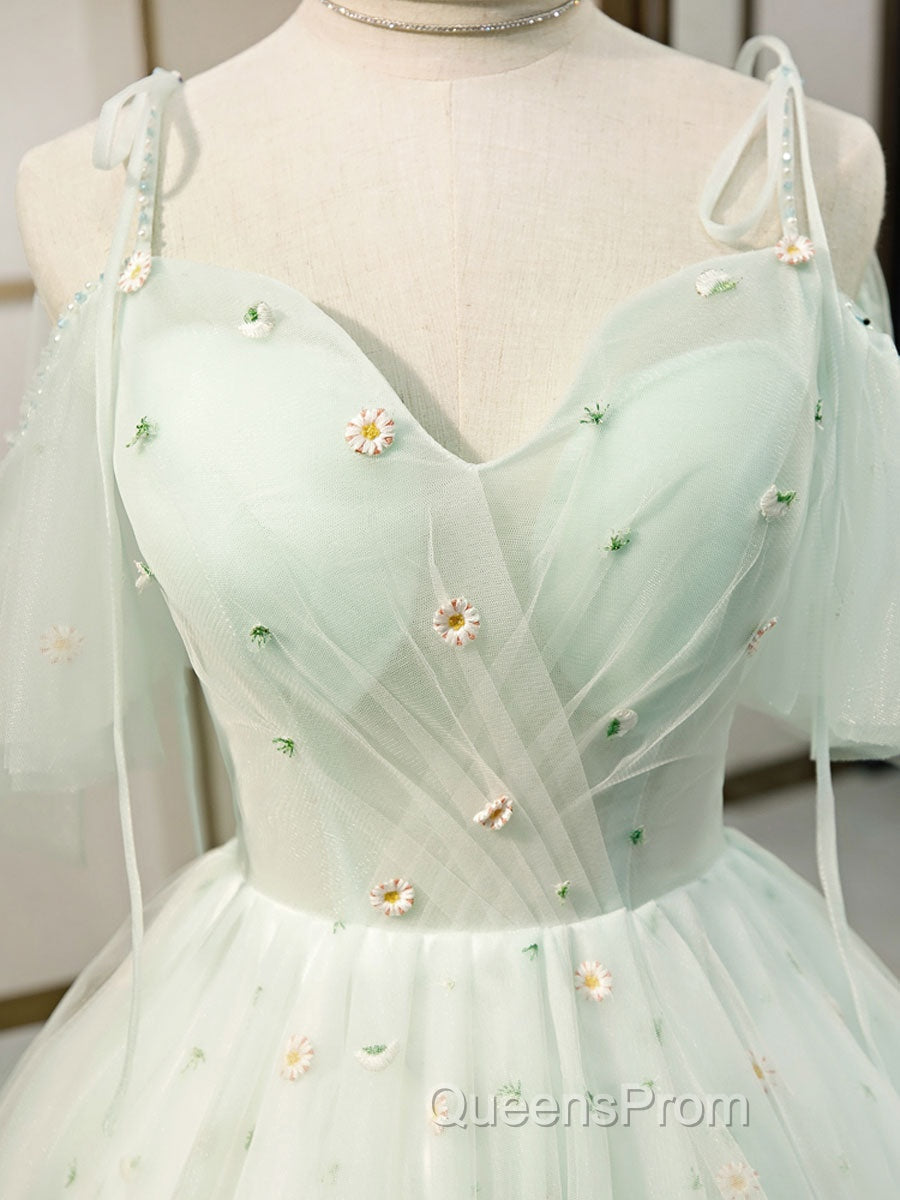 Green tulle short Evening Prom Dress, green tulle homecoming Dress