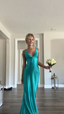 Vintage Satin V-Neck Mermaid Elegant Long Classy Evening Dress Party Dress Classy Prom Dress