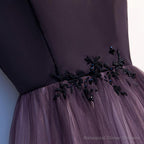Unique A Line Ombre Purple Beading Prom Dresses With Lace Up Long Dance Dresses